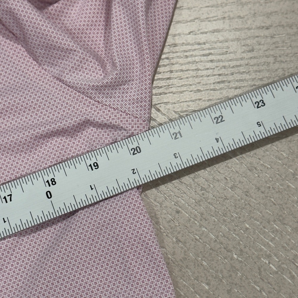 Eton Men's 15.5/39 Slim Pink/White Geometric Performance Stretch Dress Shirt euc - Picture 6 of 7